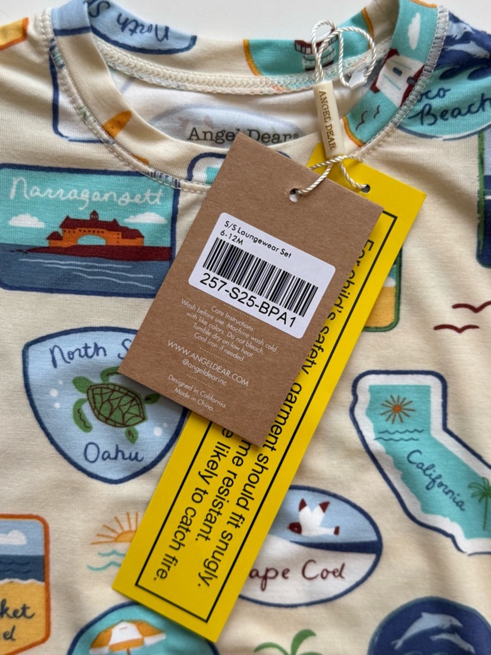 Angel Dear Boys Beach Patches Short Sleeve Loungewear Set - Size 6-12M - Picture 14 of 15